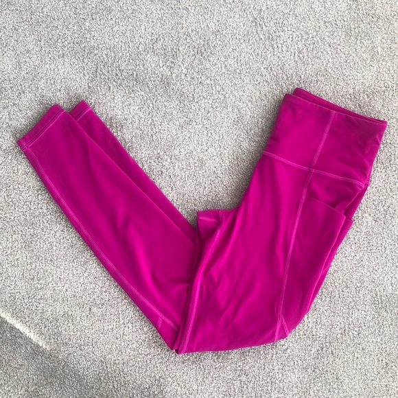 Athleta Pants - Athleta hot pink pocket leggings